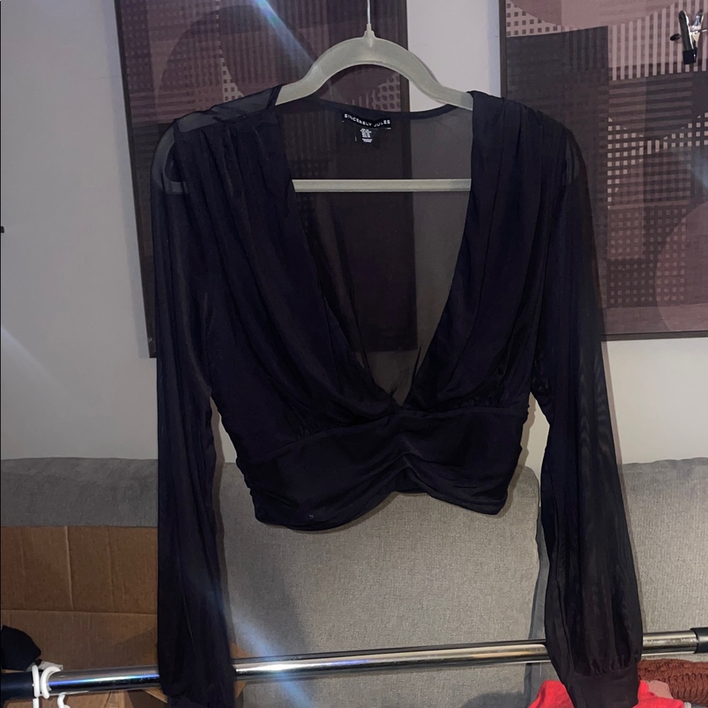 Sincerely Jules Black Mesh Top